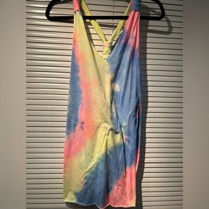 Rainbow tie-dye coverup